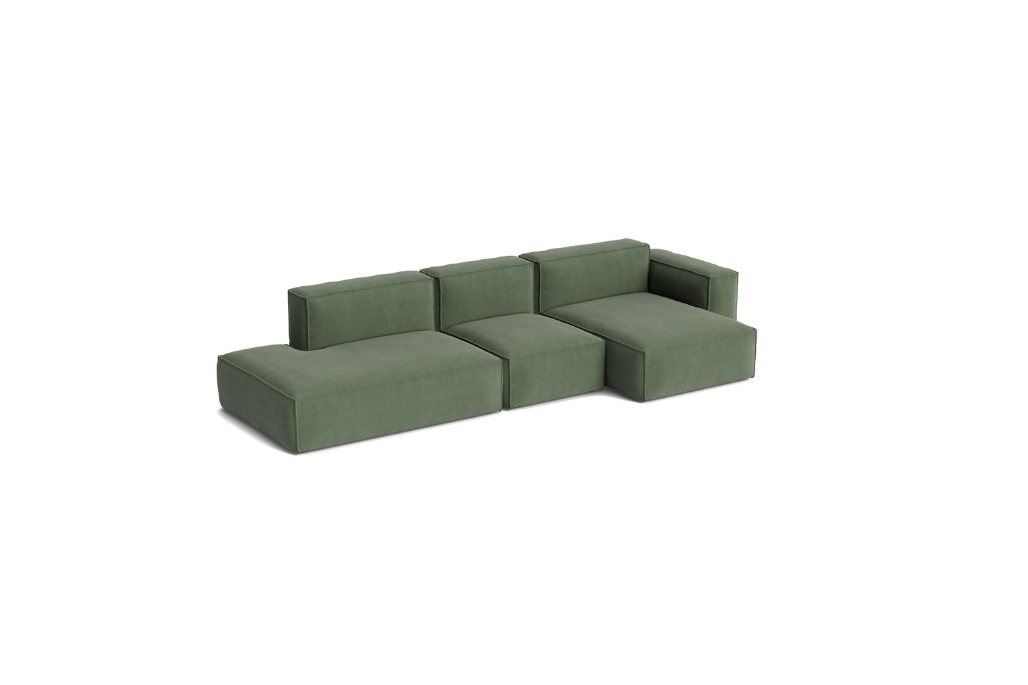 HAY Mags Soft Low Armrest 3 Pers. Sofa mit abnehmbarem Bezug, Kombination 4 rechts