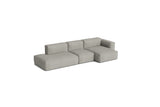 HAY Mags Soft Low Armrest 3 Pers. Sofa mit abnehmbarem Bezug, Kombination 4 rechts - Turf - Hellgrau - Jacobsen Plus