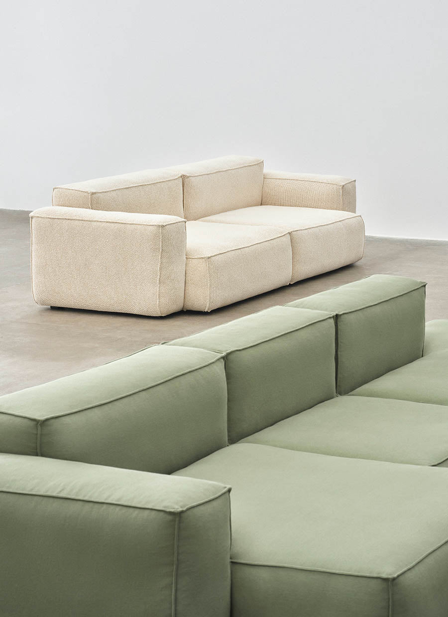 HAY Mags Soft Low Armrest 3-Pers. Sofa mit abnehmbarem Bezug, Kombination 4 links - 4 - Jacobsen Plus