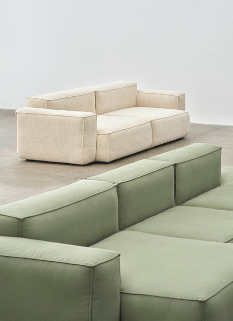 HAY Mags Soft Low Armrest 3-Pers. Sofa mit abnehmbarem Bezug, Kombination 4 links - Hallingdal - 220 - Jacobsen Plus
