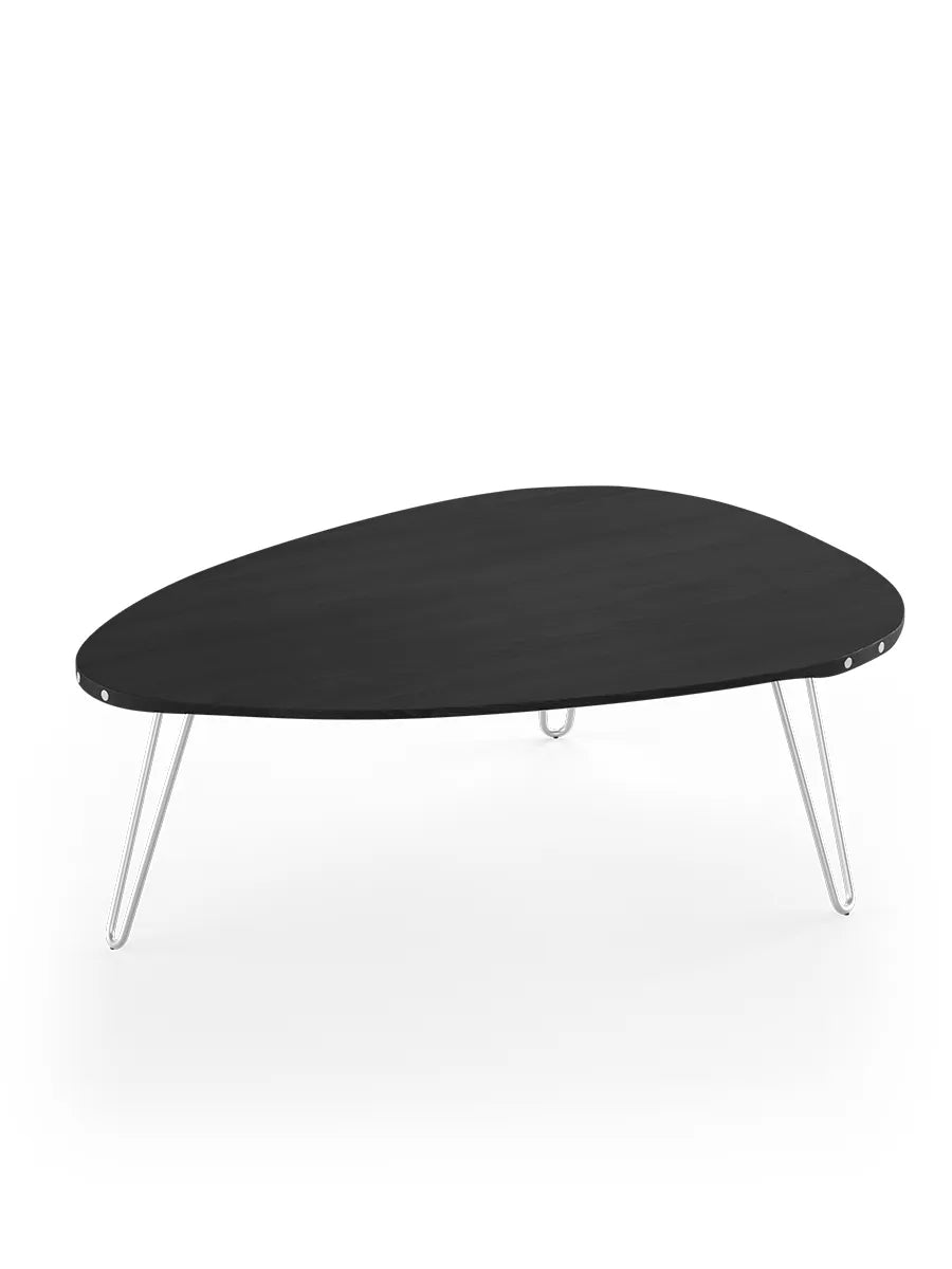 AK1860 Couchtisch von Naver Collection - Esche schwarz gebeizt / H: 36 cm / Rostfreier Stahl - Jacobsen Plus
