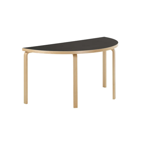 Aalto Table Half-Round 96, Ø150 cm von Artek - Sort Linoleum - Jacobsen Plus