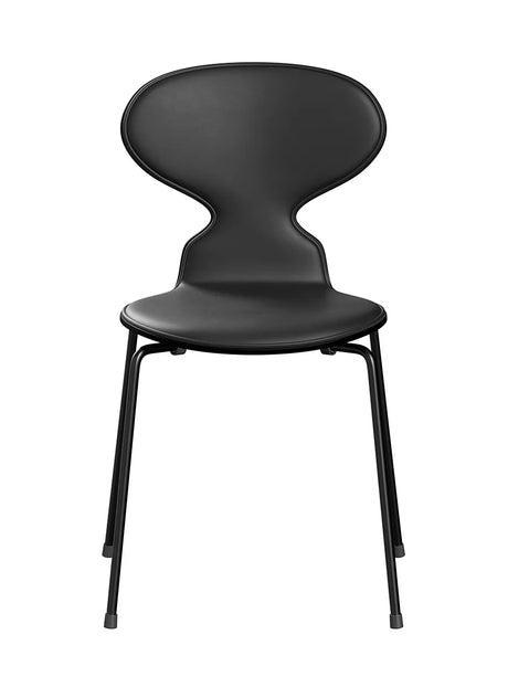 3101 Myren Stol, forsidepolstret af Arne Jacobsen - Sortfarvet ask-sort essential læder / Brown Bronze - Jacobsen Plus