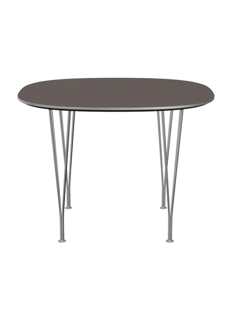 Piet Hein B603 Esstisch, 100 x 100 cm von Fritz Hansen - Graues Laminat mit Alukante - Jacobsen Plus