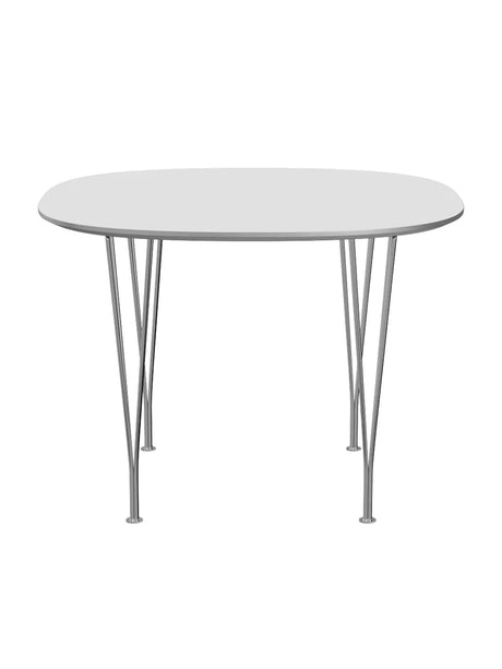 Piet Hein B603 Esstisch, 100 x 100 cm von Fritz Hansen - Weißes Laminat mit Alukante - Jacobsen Plus