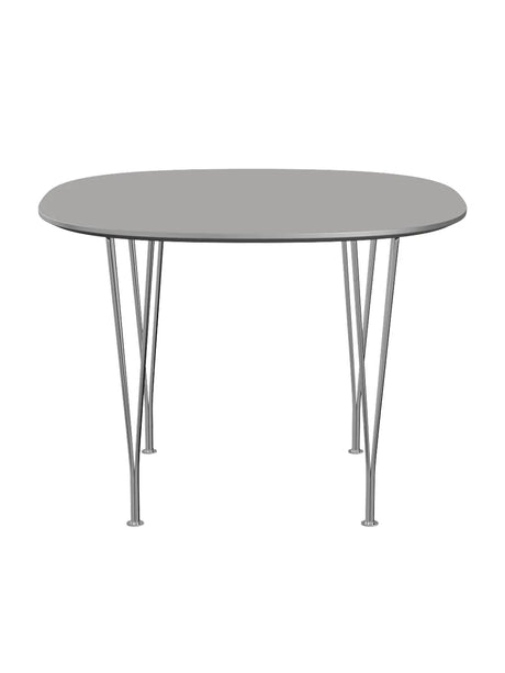 Piet Hein B603 Esstisch, 100 x 100 cm von Fritz Hansen - Grauer Efeso mit Aluminiumkante (Sonderfarbe) - Jacobsen Plus
