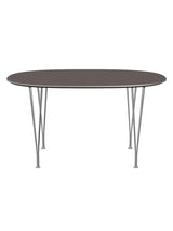 Piet Hein B611 Superellipse Esstisch, 135 x 90 cm von Fritz Hansen - Graues Laminat mit Alukante - Jacobsen Plus