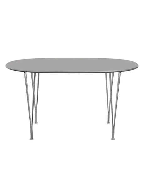 Piet Hein B611 Superellipse Esstisch, 135 x 90 cm von Fritz Hansen - Weißes Laminat mit Alukante - Jacobsen Plus