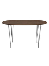 Piet Hein B611 Superellipse Esstisch, 135 x 90 cm von Fritz Hansen - Walnussfurnier mit Furnierkante - Jacobsen Plus