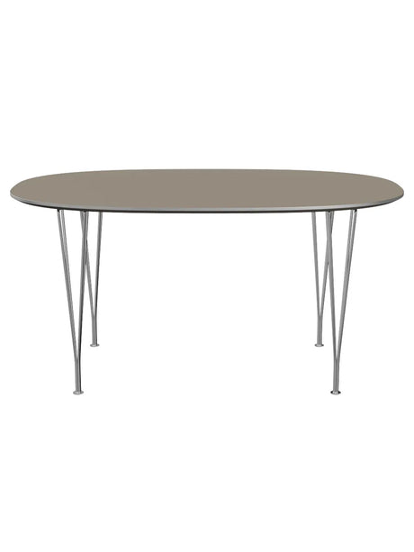 Piet Hein B612 Superellipse Esstisch, 150 x 100 cm von Fritz Hansen - Brown Ottawa m. Alukant (Sonderfarbe) - Jacobsen Plus