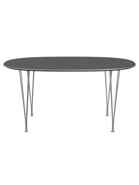 Piet Hein B612 Superellipse Esstisch, 150 x 100 cm von Fritz Hansen - Grey Bromo m. Alukant (Spezialfarbe) - Jacobsen Plus