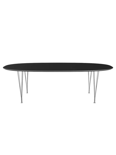 Piet Hein B614 Superellipse Esstisch, 240 x 120 cm von Fritz Hansen - Schwarz Laminat mit Alukant - Jacobsen Plus