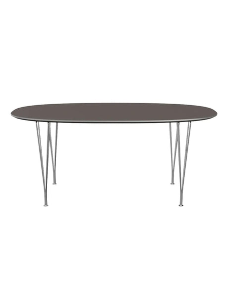 Piet Hein B616 Superellipse Esstisch, 170 x 100 cm fra Fritz Hansen - Graues Laminat mit Alukante - Jacobsen Plus
