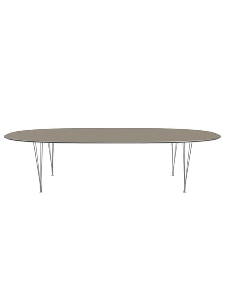 Piet Hein B617 Superellipse spisebord, 300 x 130 cm fra Fritz Hansen - Brown Ottawa m. alukant (specialfarve) - Jacobsen Plus
