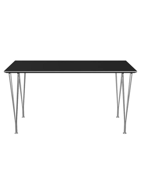 Piet Hein B637 Esstisch, 140 x 80 cm fra Fritz Hansen - Schwarz Laminat mit Alukant - Jacobsen Plus