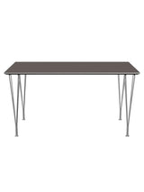 Piet Hein B637 Spisebord, 140 x 80 cm fra Fritz Hansen - Grå laminat m. alukant - Jacobsen Plus