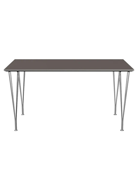Piet Hein B637 Esstisch, 140 x 80 cm fra Fritz Hansen - Graues Laminat mit Alukante - Jacobsen Plus