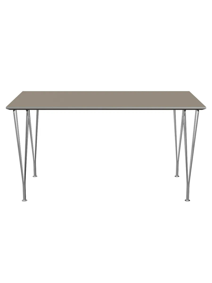 Piet Hein B637 Spisebord, 140 x 80 cm fra Fritz Hansen - Brown Ottawa m. alukant (specialfarve) - Jacobsen Plus