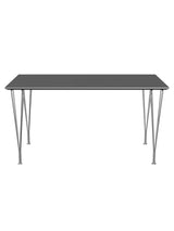 Piet Hein B637 Spisebord, 140 x 80 cm fra Fritz Hansen - Grey Bromo m. alukant (specialfarve) - Jacobsen Plus