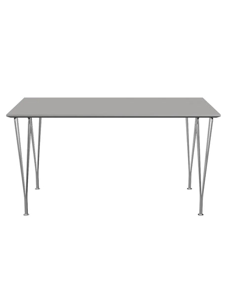 Piet Hein B637 Esstisch, 140 x 80 cm fra Fritz Hansen - Grauer Efeso mit Aluminiumkante (Sonderfarbe) - Jacobsen Plus