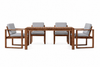 Bodil Kjær Gartenset in geöltem Teak mit 1 Gartentisch und 4 Gartenstühlen inkl. Kissen von Carl Hansen & Søn