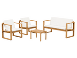 Bodil Kjær Outdoor-Loungeset aus Teak mit 1 Sidebord, 1 Bank und 2 Lounge-Sesseln inkl. Kissen von Carl Hansen & Søn - 1 - Jacobsen Plus