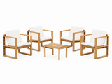 Bodil Kjær Outdoor Lounge-Set aus Teak mit 1 Beistelltisch und 4 Lounge-Sesseln inkl. Kissen von Carl Hansen & Søn - 1 - Jacobsen Plus