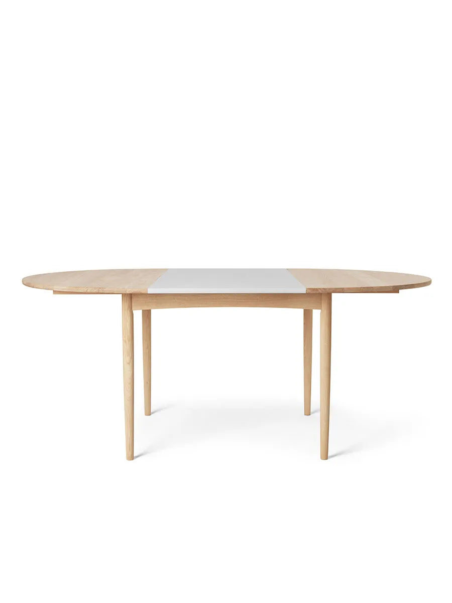 BM0121 Spisebord, sæbebehandlet eg af Børge Mogensen - Inkl. 1 Tillægsplade, grå MDF - Jacobsen Plus