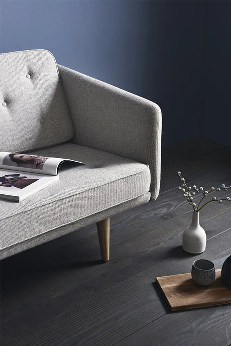 No. 1 Sofa 3-Sitzer von Børge Mogensen - Stofgruppe 1 / Kissen: Textilgruppe 1 / Eiche geseift - Jacobsen Plus