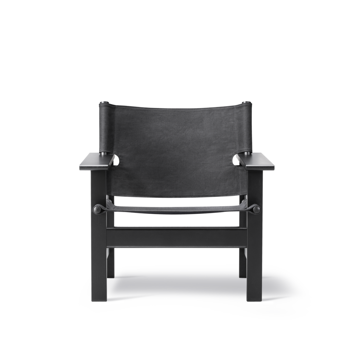 The Canvas Chair, schwarzlackierte Eiche, schwarzes Canvas von Børge Mogensen - 1 - Jacobsen Plus