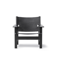 The Canvas Chair, schwarzlackierte Eiche, schwarzes Canvas von Børge Mogensen