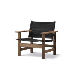 The Canvas Chair, geräucherte Eiche schwarzes Canvas von Børge Mogensen