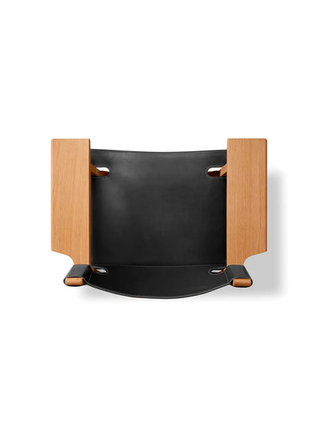 The Spanish Chair in Schwarz Leder, Eiche Oli von Børge Mogensen - 5 - Jacobsen Plus