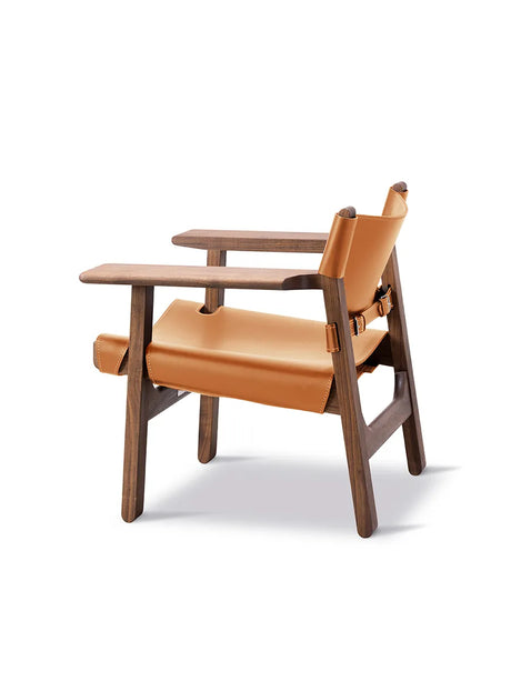 The Spanish Chair in Cognac Leder, Walnuss Oli von Børge Mogensen - 4 - Jacobsen Plus