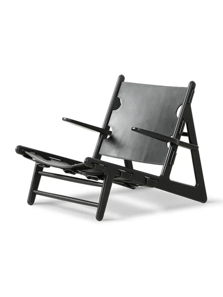 Hunting Chair von Børge Mogensen - Schwarzes Leder / Eiche geseift - Jacobsen Plus