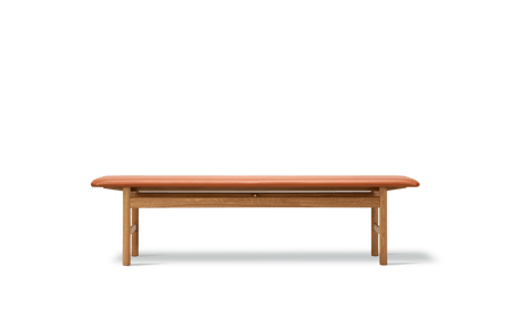 3172 Bank ohne Rückenlehne von Børge Mogensen - Eg Öl - Omni 307 Cognac Leder - Jacobsen Plus