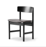 3236 Esszimmerstuhl von Børge Mogensen - Schwarz lackierte Eiche / Omni 301 schwarzes Leder - Jacobsen Plus