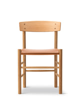 J39 Mogensen Stuhl, Sitz gepolstert, Cognac Leder von Børge Mogensen - Geölte Eiche - Jacobsen Plus
