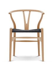 Wishbone Chair CH24, Buche lackiert mit schwarzem Geflecht von Hans J. Wegner