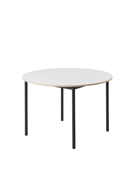 Base Round Table, Ø 110 cm von Muuto - Weiß – Schwarz - Jacobsen Plus
