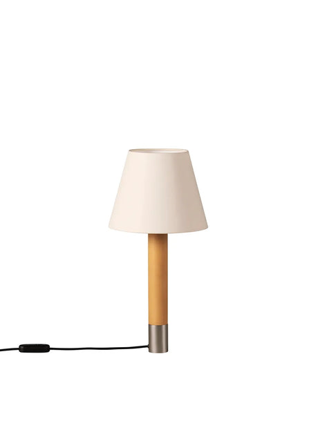 Básica M1 Tischleuchte von Santa and Cole - Weißes Leinen / Nickel - Jacobsen Plus