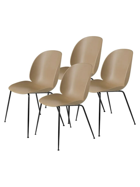 Beetle Chair, Conic Base 4 Stk. von GUBI - Schwarz / Schwarzer matter Fuß - Jacobsen Plus