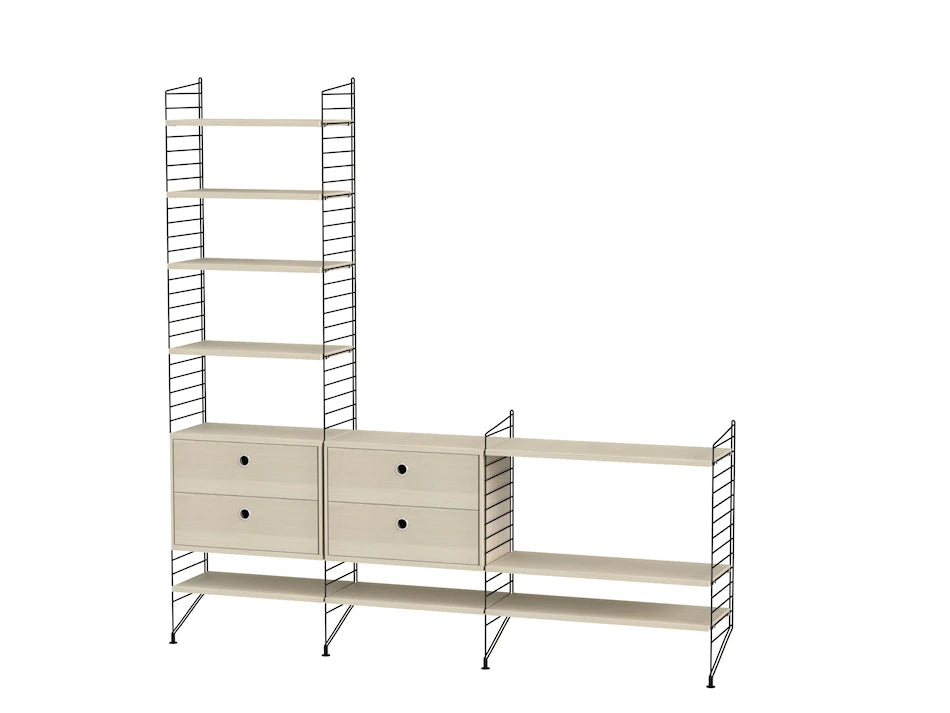 Reol, Living room J fra String - Sort - ask - Jacobsen Plus