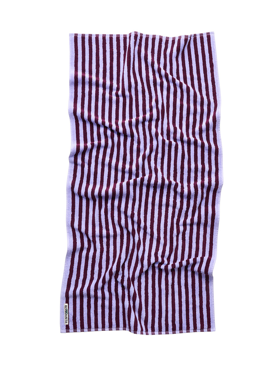 Bongusta - Naram Handtuch, Weinrot & Lavendelblau - 70 x 140 cm - Jacobsen Plus