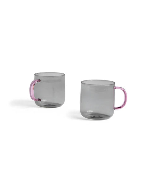 Borosilicate Becher von HAY - Hellgrau mit Pink - Jacobsen Plus