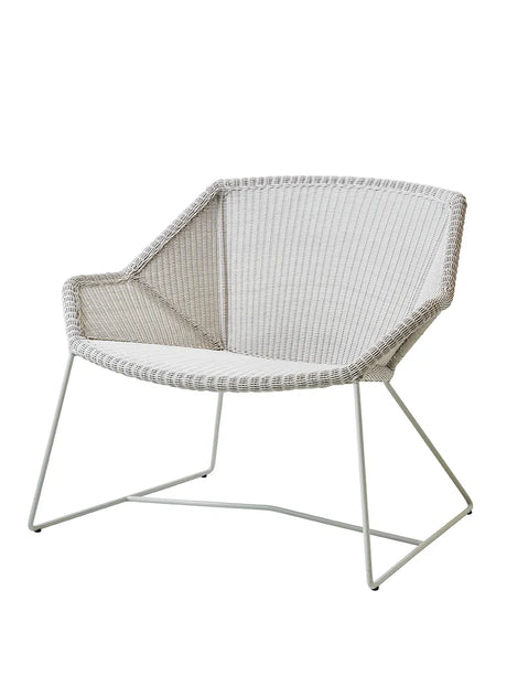 Breeze Lounge-Sessel von Cane-line - Weißgrau / Kein Kissen - Jacobsen Plus