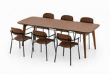 Stellar Works Utility spisebord inkl. 6 Ori spisebordsstole med armlæn i valnød - 1 - Jacobsen Plus