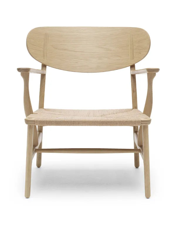 CH22 Lounge-Sessel von Hans J. Wegner - Eg - weißgeölt / Natur - Jacobsen Plus