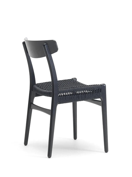 CH23 Esszimmerstuhl, schwarze Eiche mit schwarzem Geflecht von Hans J. Wegner - 2 - Jacobsen Plus