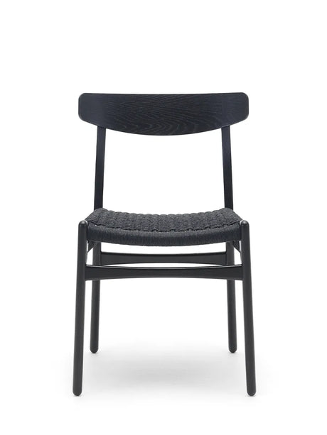 CH23 Esszimmerstuhl, schwarze Eiche mit schwarzem Geflecht von Hans J. Wegner - 1 - Jacobsen Plus